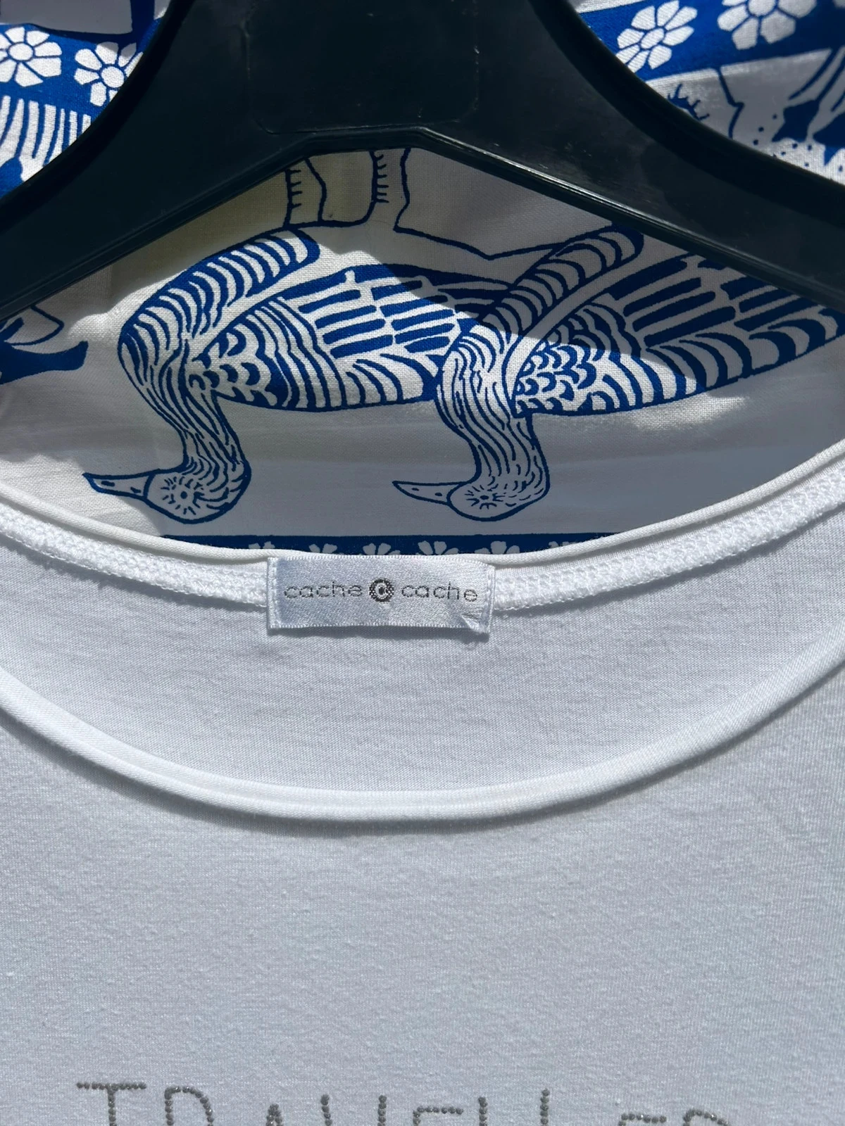 T-shirt branco e prateado 34/XS algodão viscose cache cache feminino – photo 2